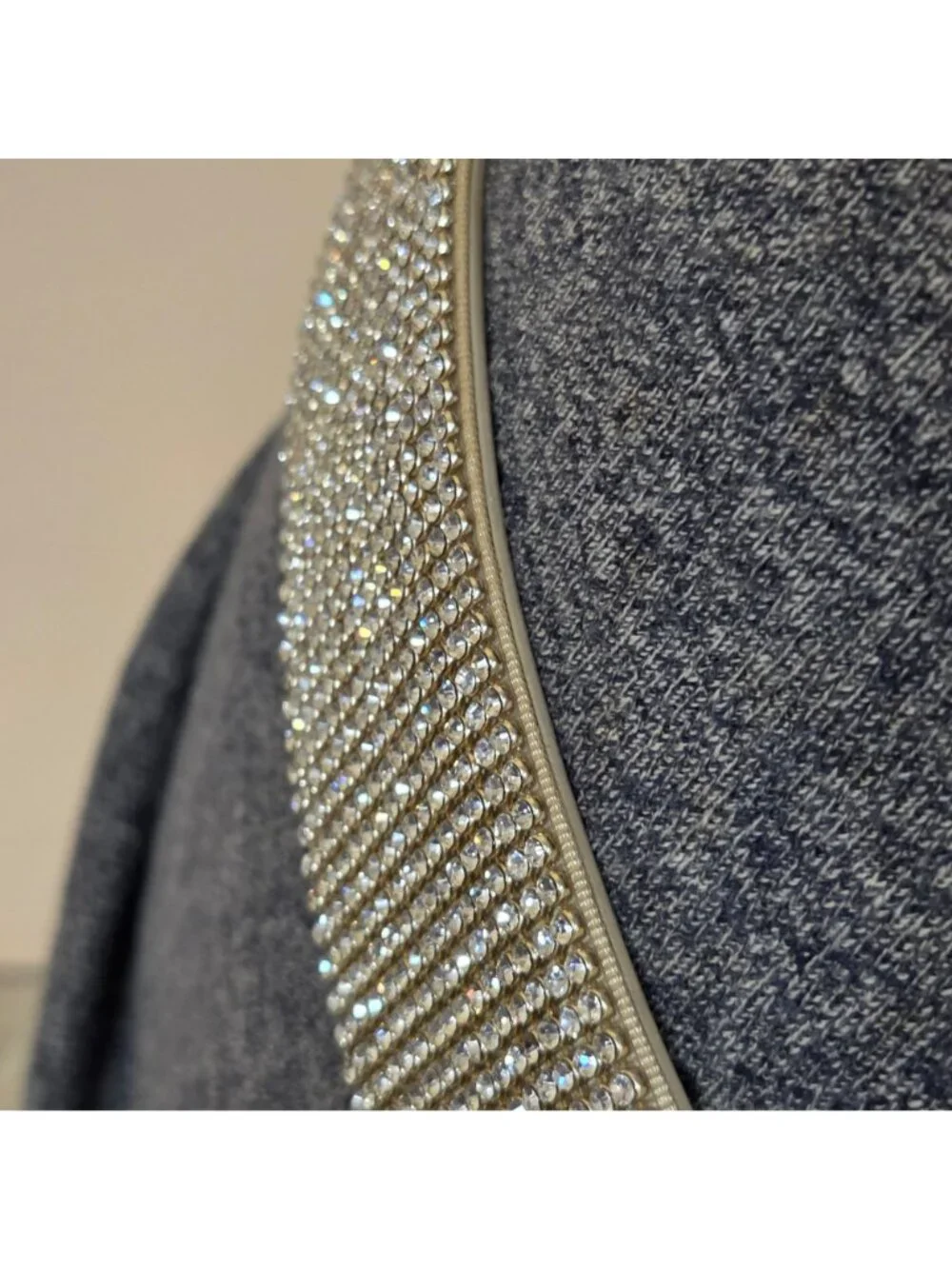 Rhinestone Waist Belt Womens Elastic Faux Leather Snap Closure Cream Vintage